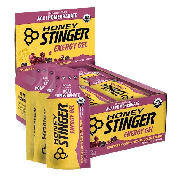 Honey Stinger Organic Energy Gel in Acai Pomegranate, front view