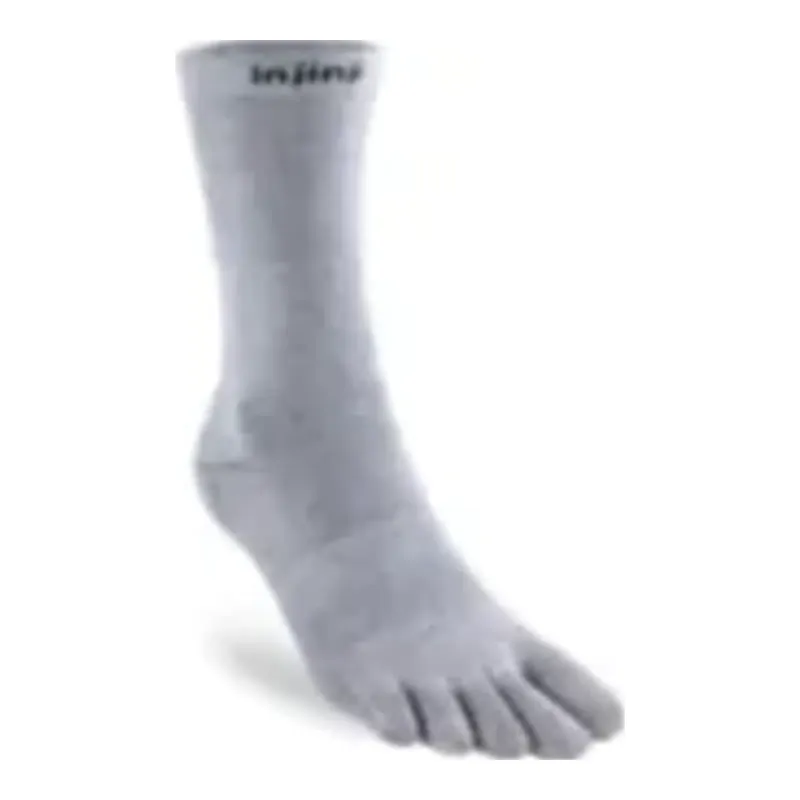 Injinji Liner Crew Socks in Gray, front view