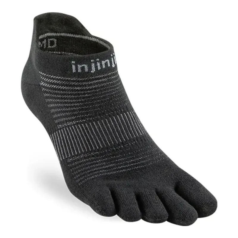Injinji Run Light No-Show Socks in Black, alternate view 1