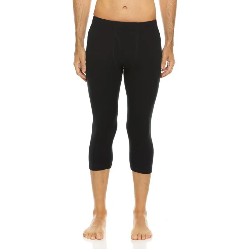 Minus33 Men's Midweight 3/4 Base Layer Bottom in Black, front view