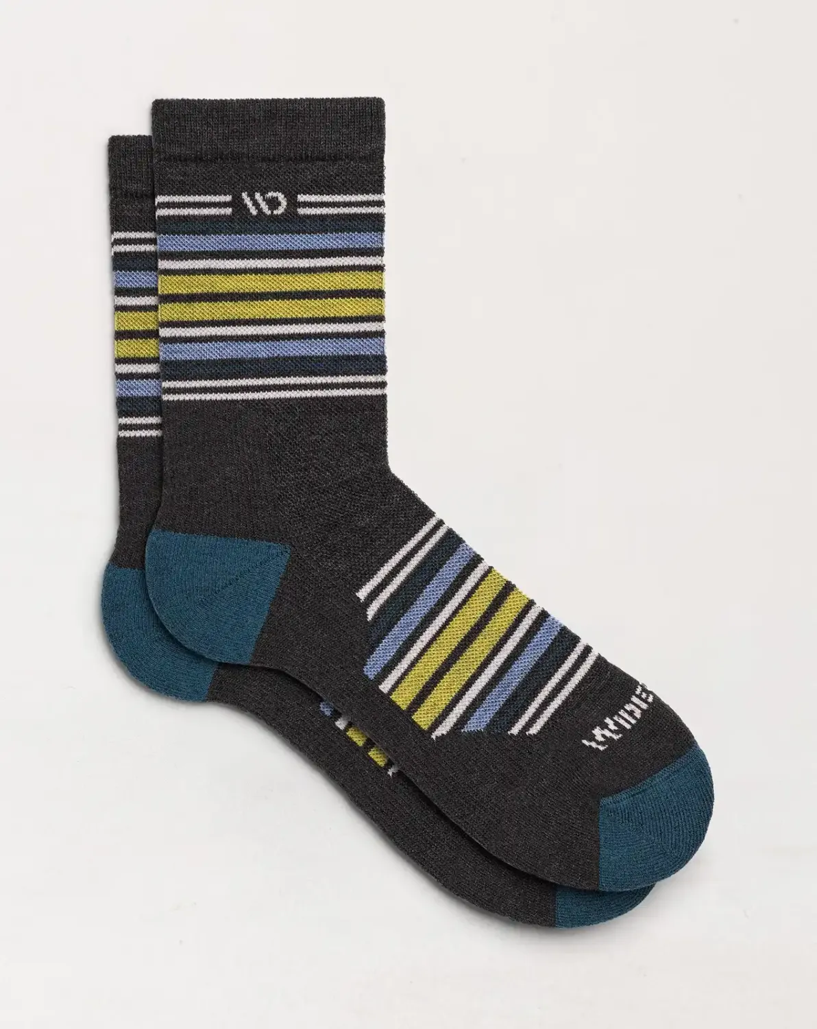 Wide Open Men's Multi Stripe Socks, Color: Charcoal, Size: XL