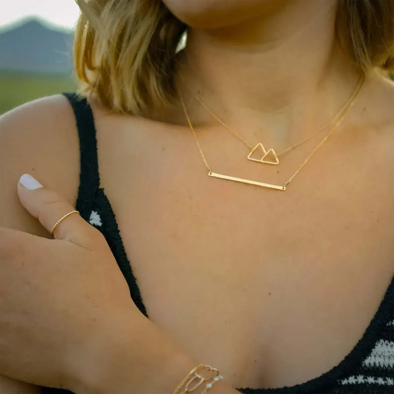 Sabina Mountain Necklace in Gold, alternate view 1