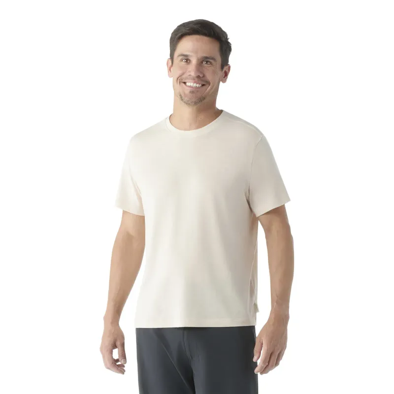 Smartwool Men's Perfect Crew Short Sleeve Tee in Almond, front view