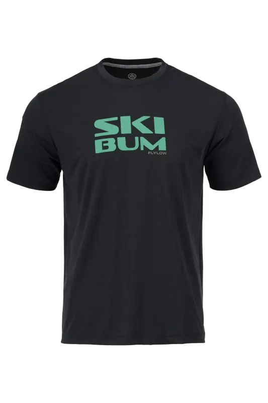 Flylow Men's Ski Bum Tee in Black, front view