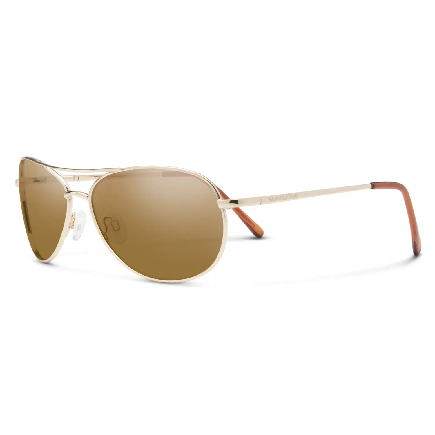 Suncloud Patrol Sunglasses in Gold Polarized Brown, alternate view 3