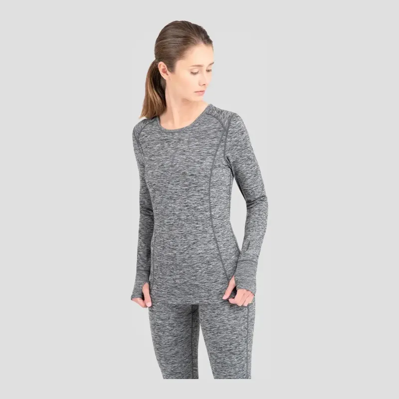 Terramar Women's C9 Scoop Neck Top in Dk Grey Mel, front view