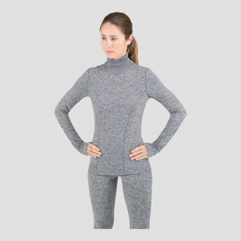 Terramar Women's C9 Turtleneck in Grey Mel, alternate view 1