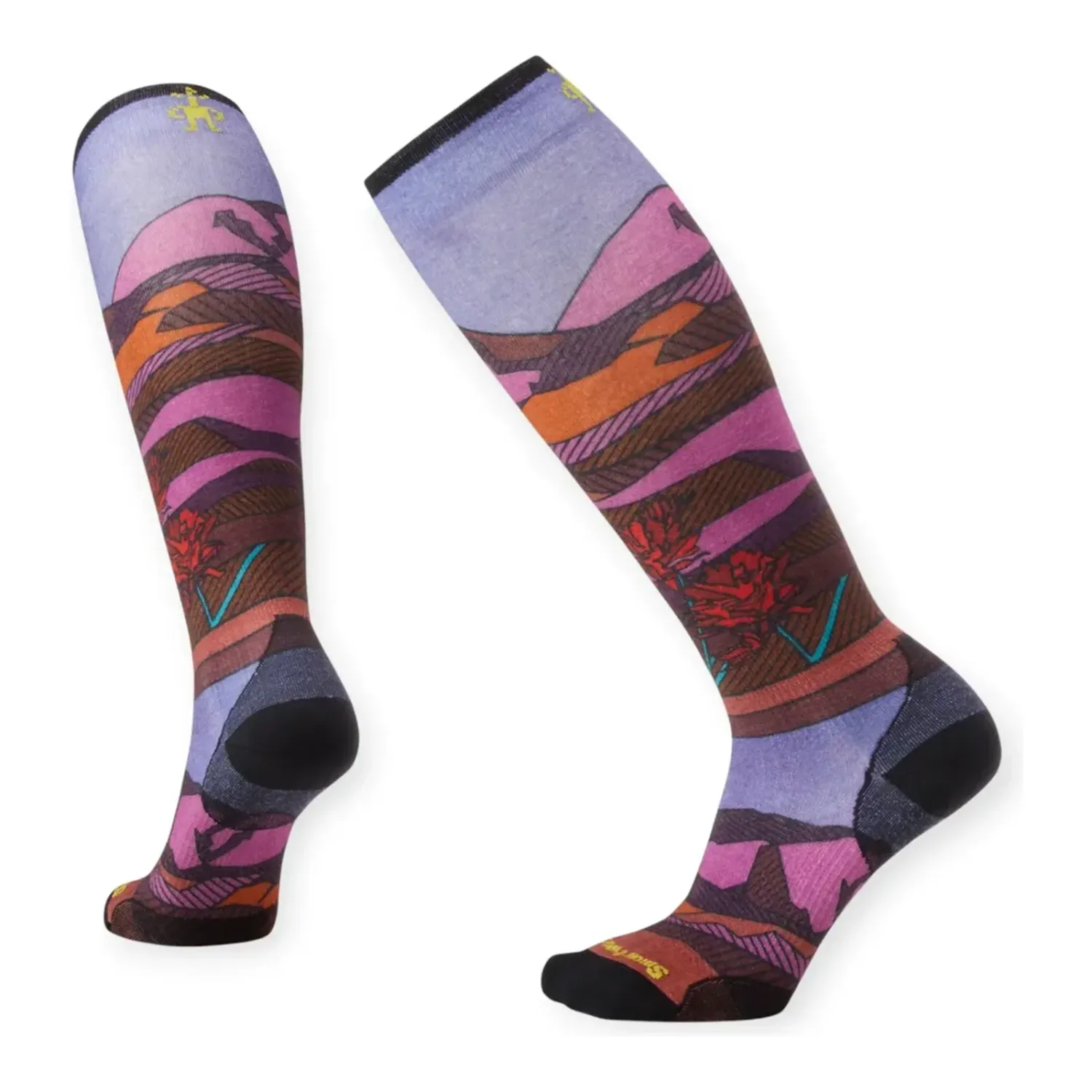 Smartwool Women's Ski Zero Cushion Over The Calf Socks, Color: Floral, Size: S