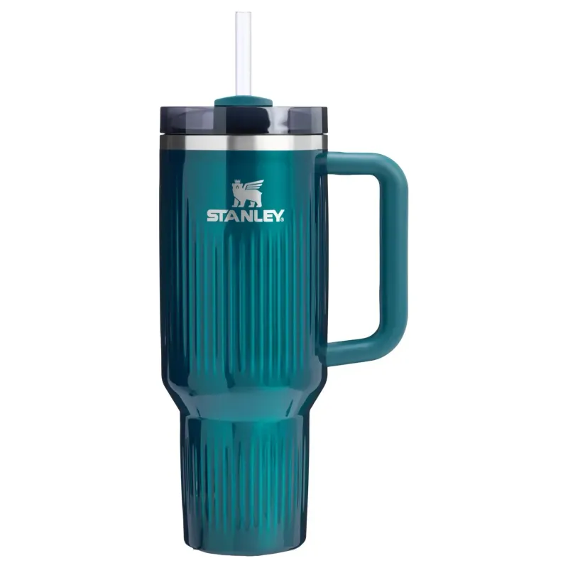 Stanley Quencher Fluted Tumbler in Marina Shine, front view