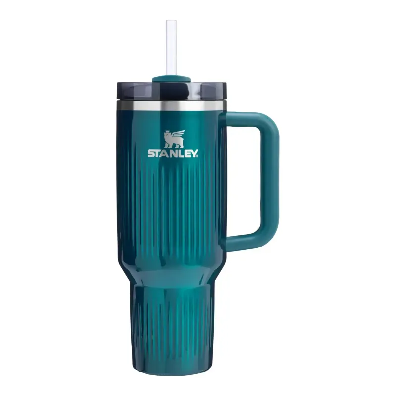 Stanley Quencher Fluted Tumbler in Marina Shine, front view