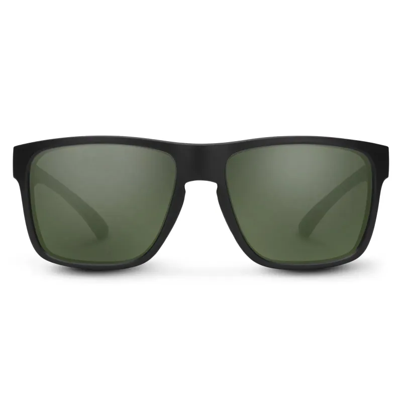 Suncloud Rambler Sunglasses in Matte Black/Polarized Gray Green, main view