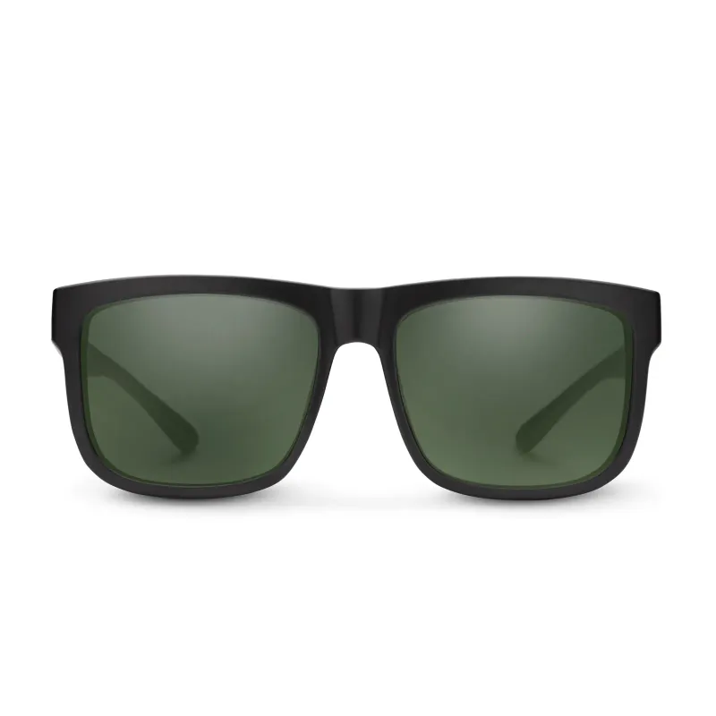 Suncloud Quiver Sunglasses in Matte Black Polarized Gray Green, alternate view 1
