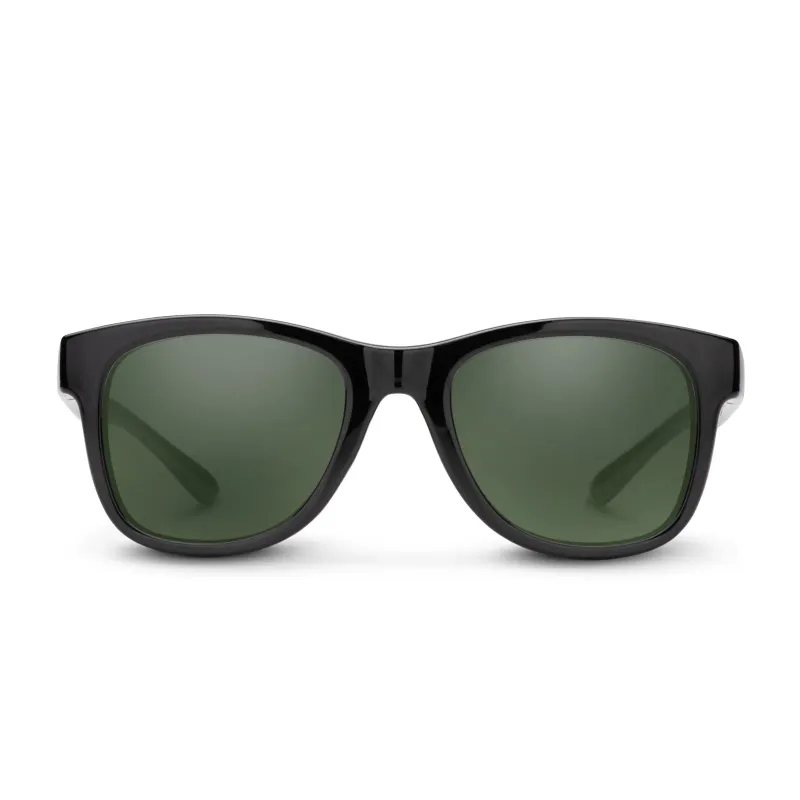 Suncloud Leeway Sunglasses in Black Green, front view