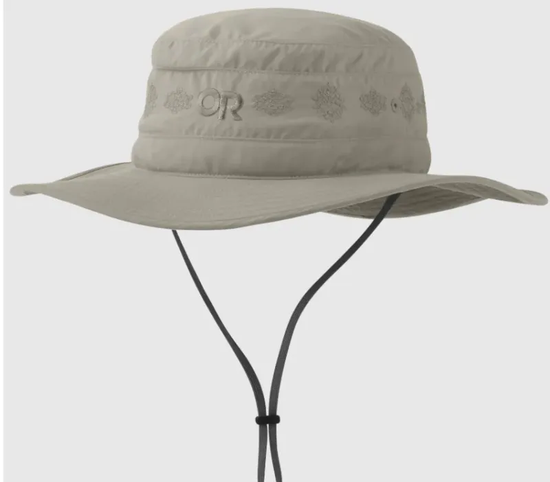 Outdoor Research Women's Solar Roller Sun Hat in Khaki Rice Embroidered, alternate view 1