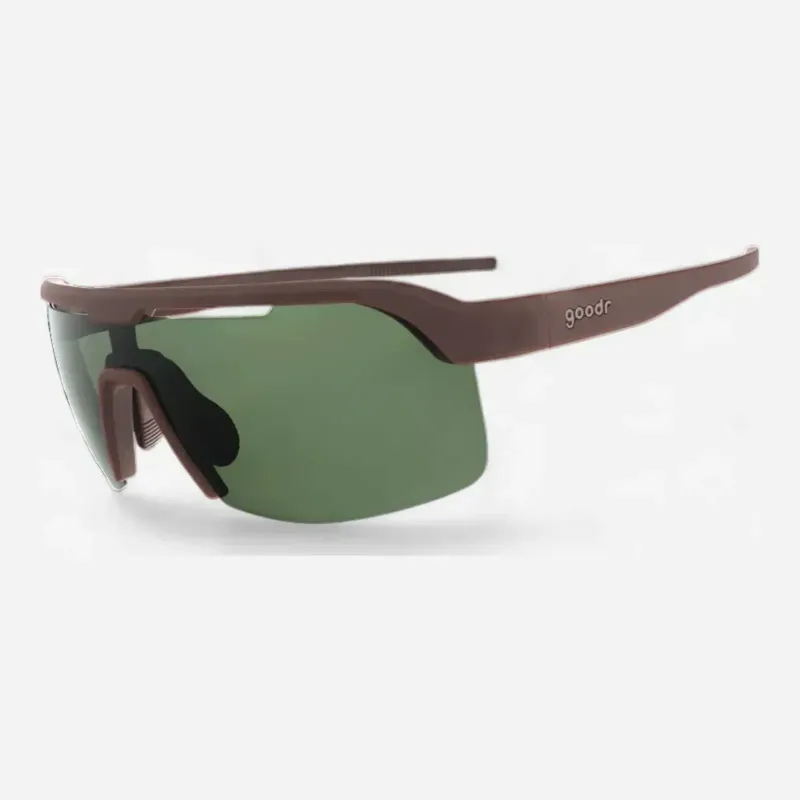 goodr Bolt G Sunglasses in Darkwood Coffee Ritual, front view