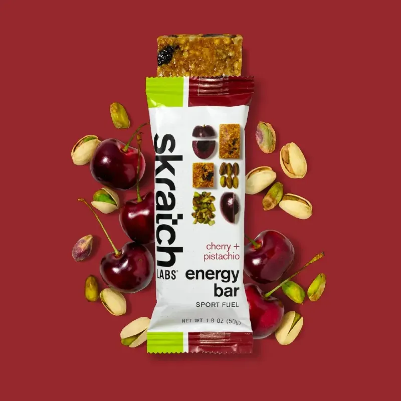 Skratch Labs Energy Bar in Cherry Pistachio, front view
