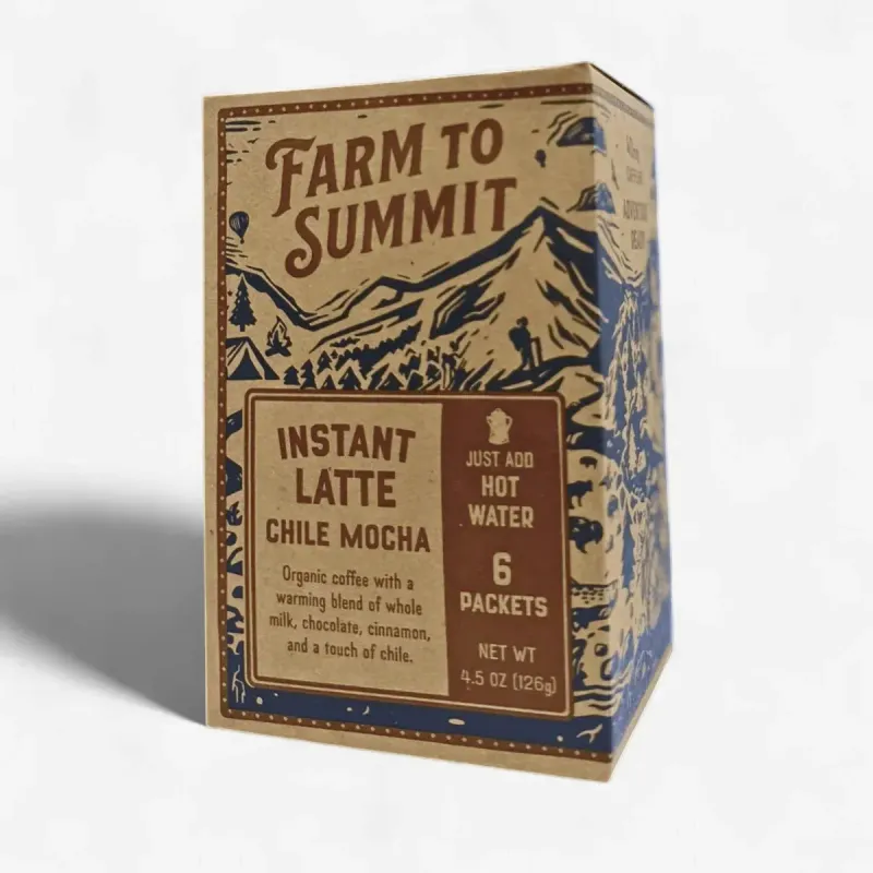Farm to Summit Instant Latte 6 Pack in Chile Mocha, front view