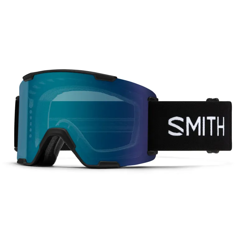 Smith Stash XL Goggles in Black ChromaPop Everyday Blue Mirror, front view