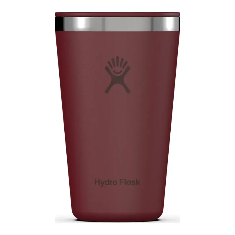 Hydro Flask 16oz All Around Tumbler Press-In Lid in Burgundy, front view
