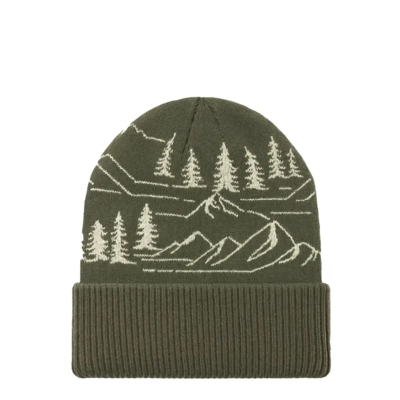 Jack &amp; Sage Woodland Peaks Beanie in Forest Green SMS, front view