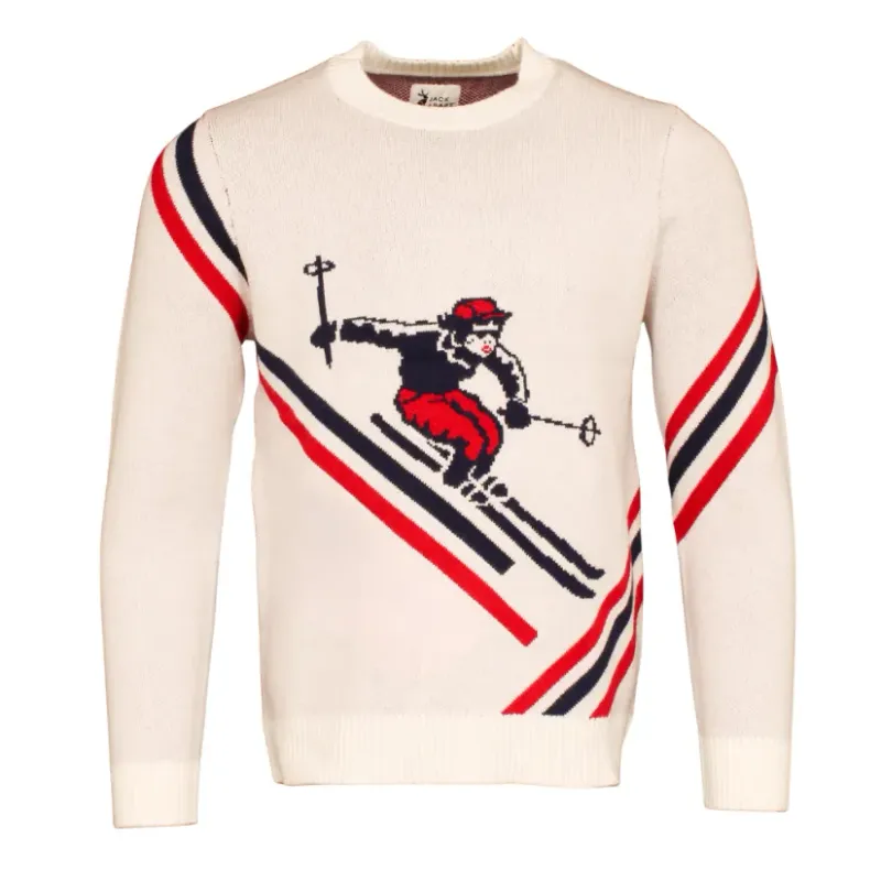 Jack &amp; Sage Retro Ripper Sweater in Butter Cream SMS, front view