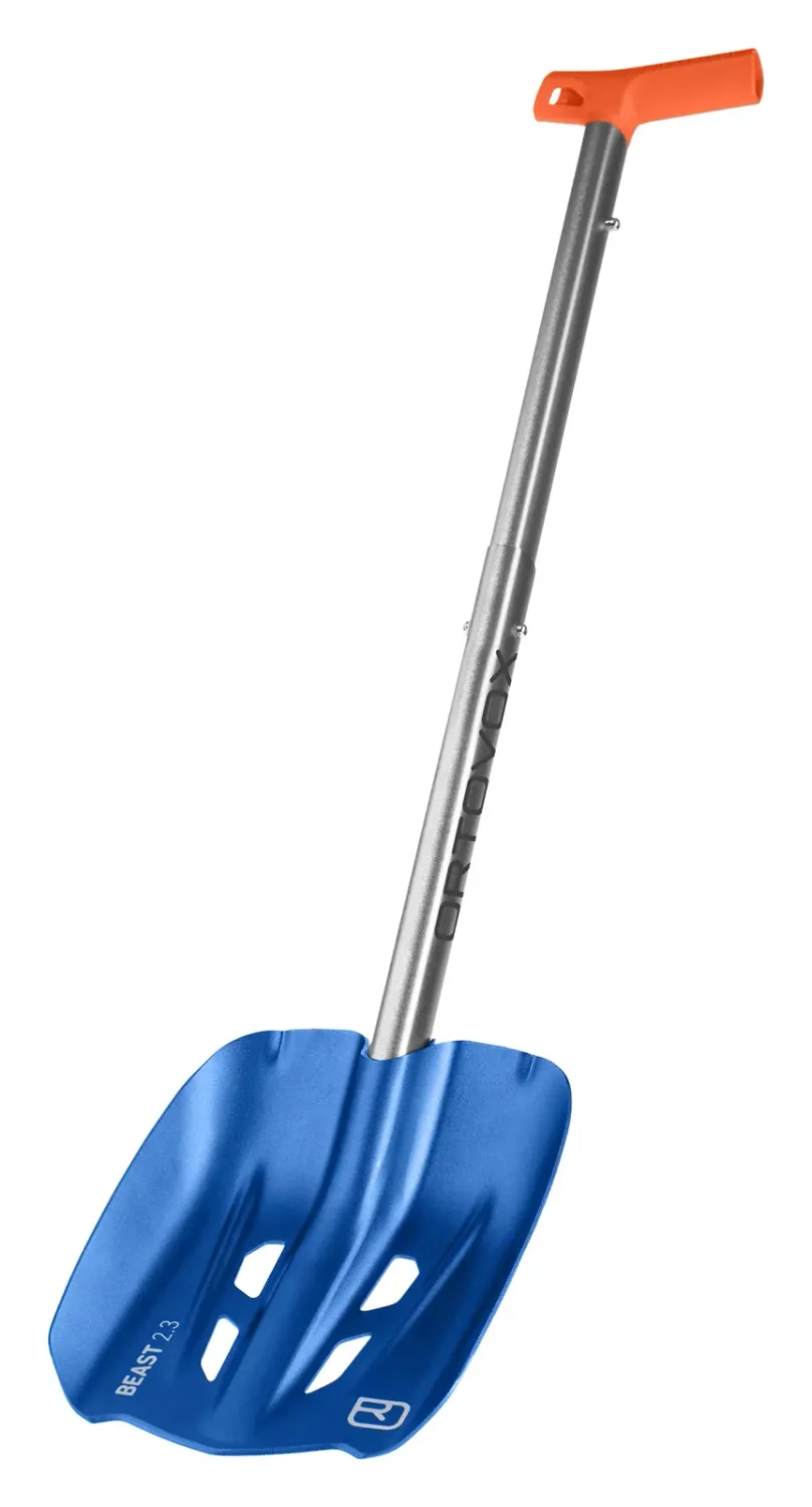 Ortovox Beast Shovel in Safety Blue, front view