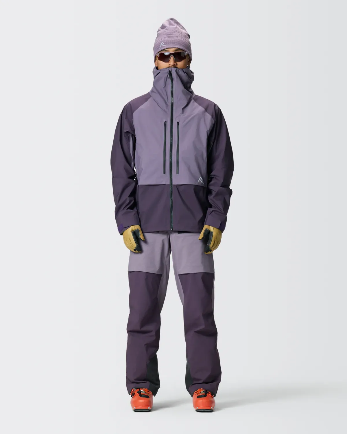 Raide Men's LF Hardshell Jacket in Dusk, on model front view