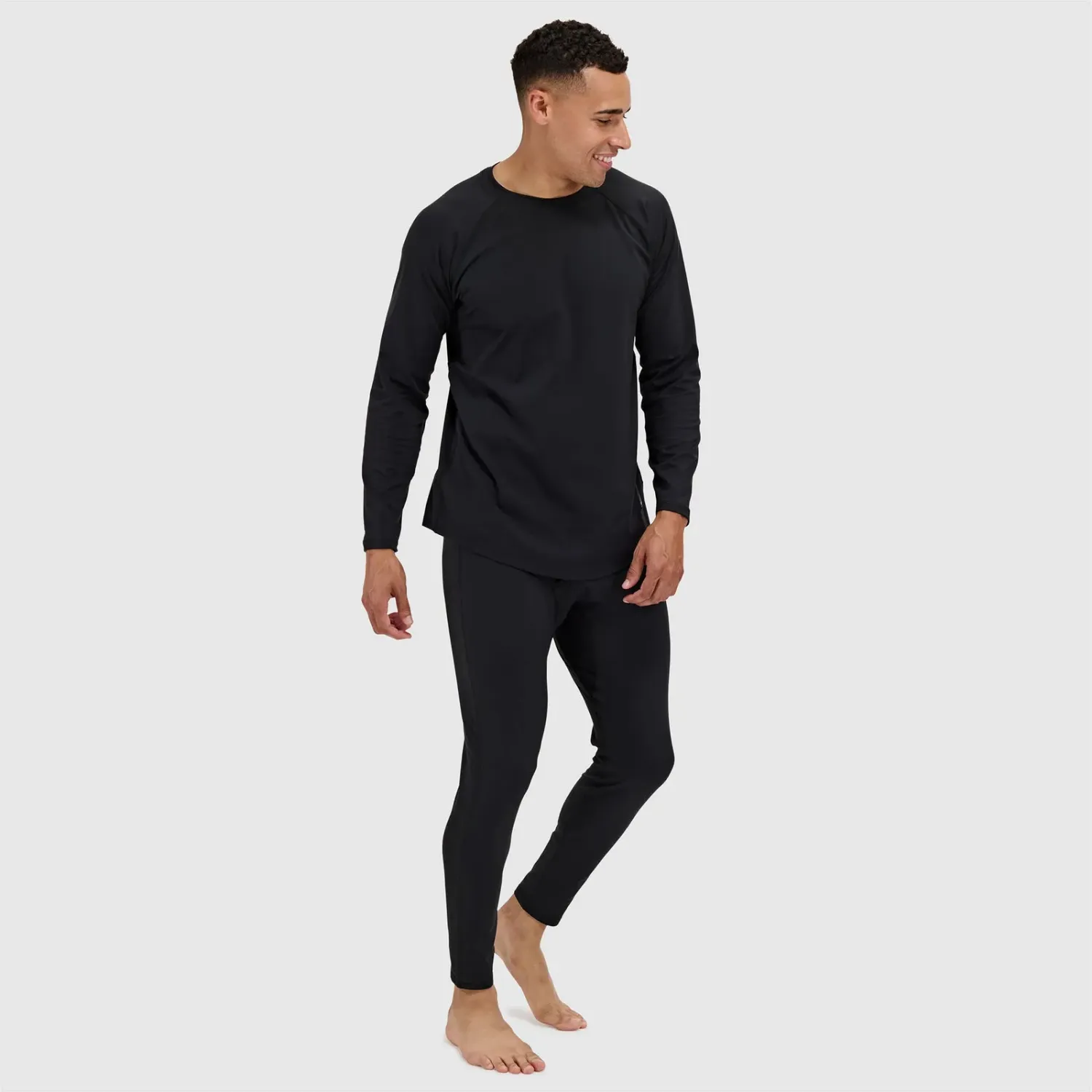 Blackstrap Men's Skyliner Base Layer Top in Black, alternate view 1