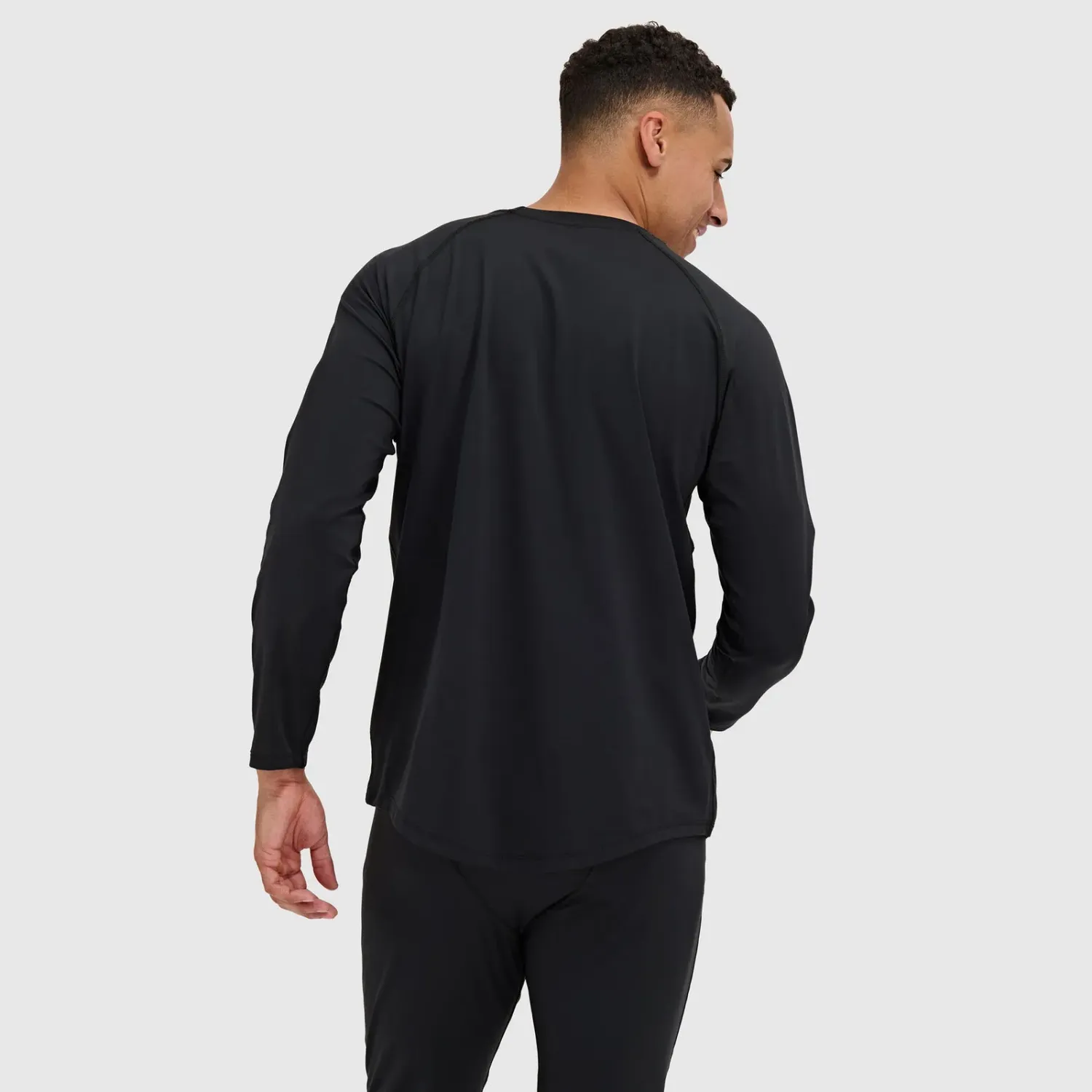 Blackstrap Men's Skyliner Base Layer Top in Black, alternate view 2
