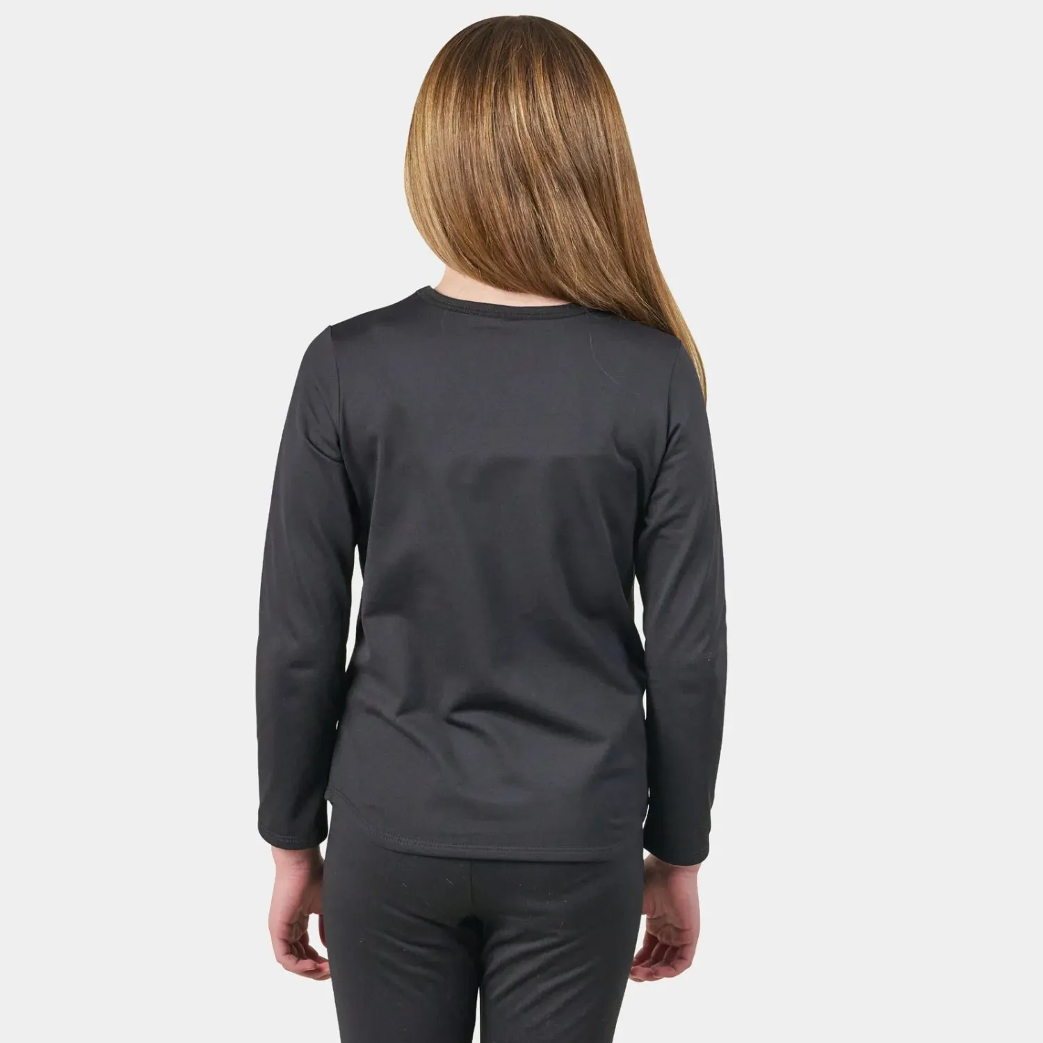 Blackstrap Kids Evolver Base Layer Top in Black, alternate view 1