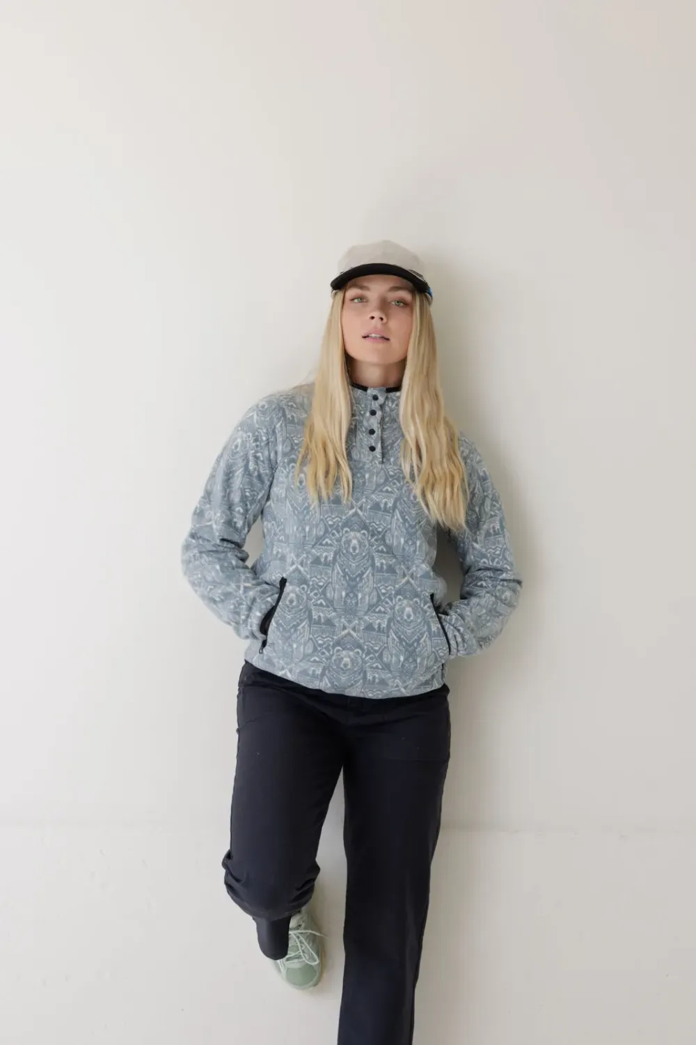 KAVU Women's Cavanaugh Fleece Pullover in Sky Bear, alternate view 2