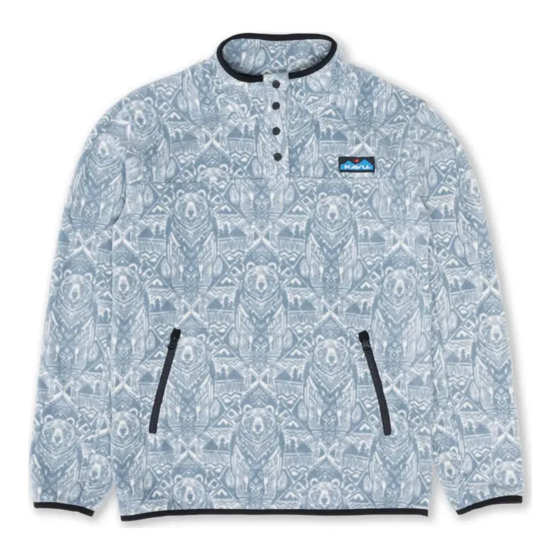KAVU Women's Cavanaugh Fleece Pullover in Sky Bear, front view