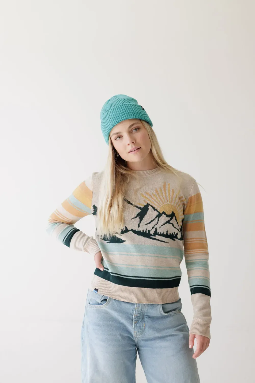 KAVU Women's Hillrose Sweater in Winter Valley, alternate view 1