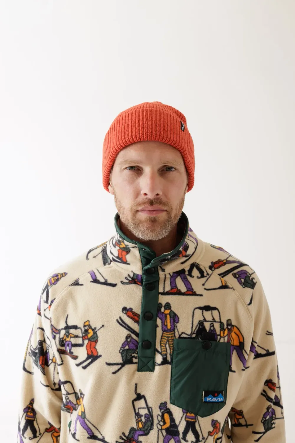 KAVU Men's Teannaway Fleece Pullover in Ski Ya Later, alternate view 2
