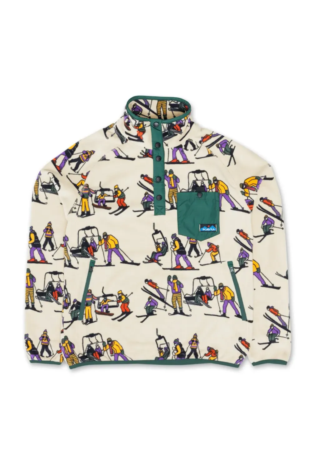 KAVU Men's Teannaway Fleece Pullover, Color: Ski Ya Later, Size: M