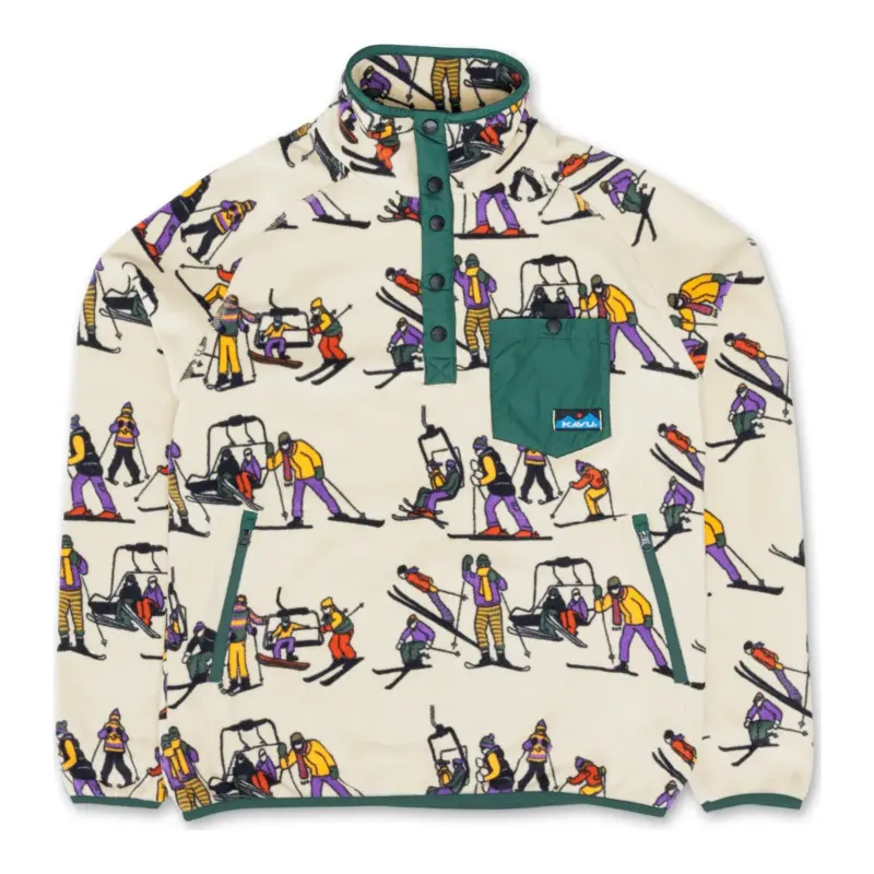 KAVU Men's Teannaway Fleece Pullover in Ski Ya Later, front view