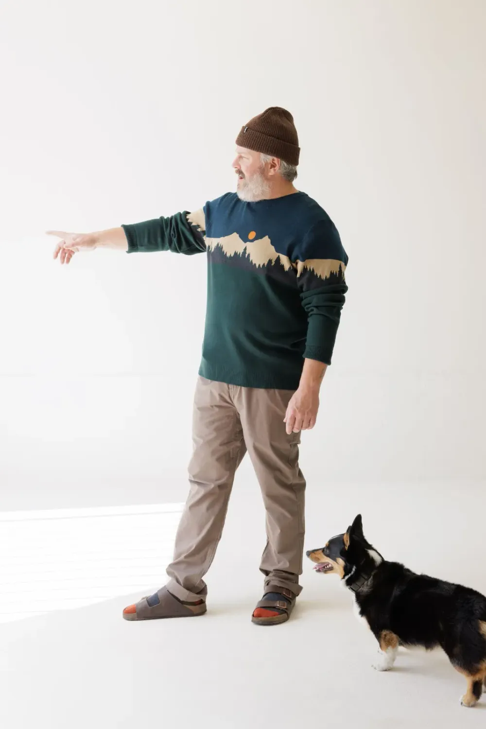 KAVU Men's Highline Sweater in Mountain Stripe, alternate view 1