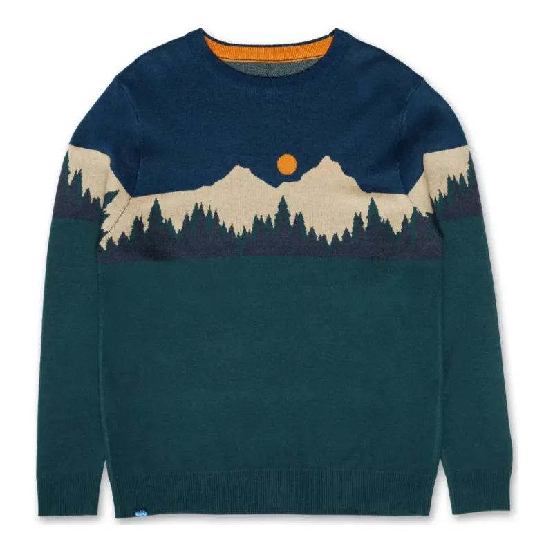 KAVU Men's Highline Sweater in Mountain Stripe, front view
