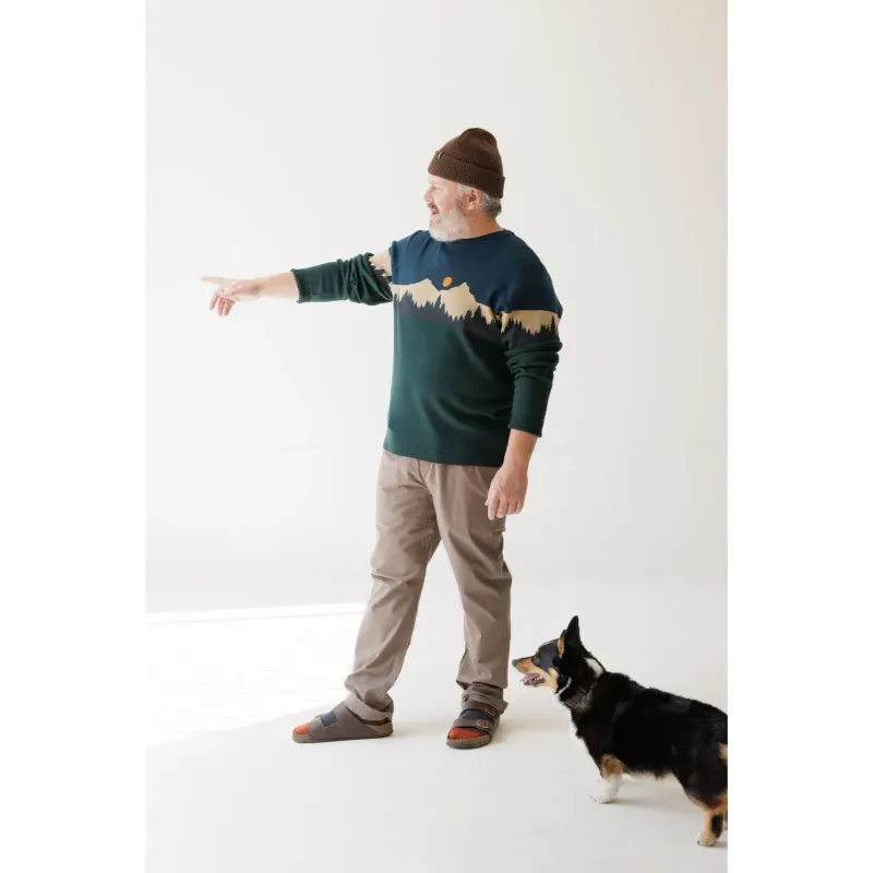 KAVU Men's Highline Sweater in Mountain Stripe, alternate view 1