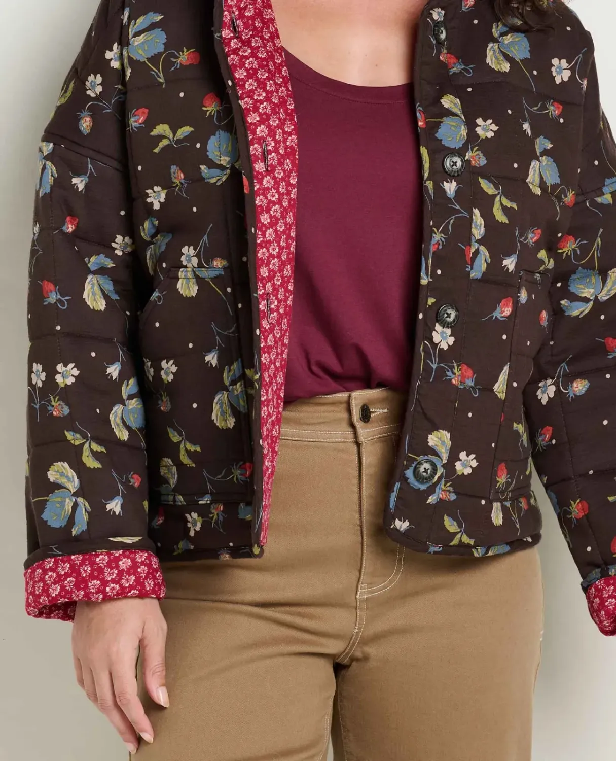 Toad&amp;Co Women's Manzana Quilted Jacket in Barnwood Print, alternate view 2