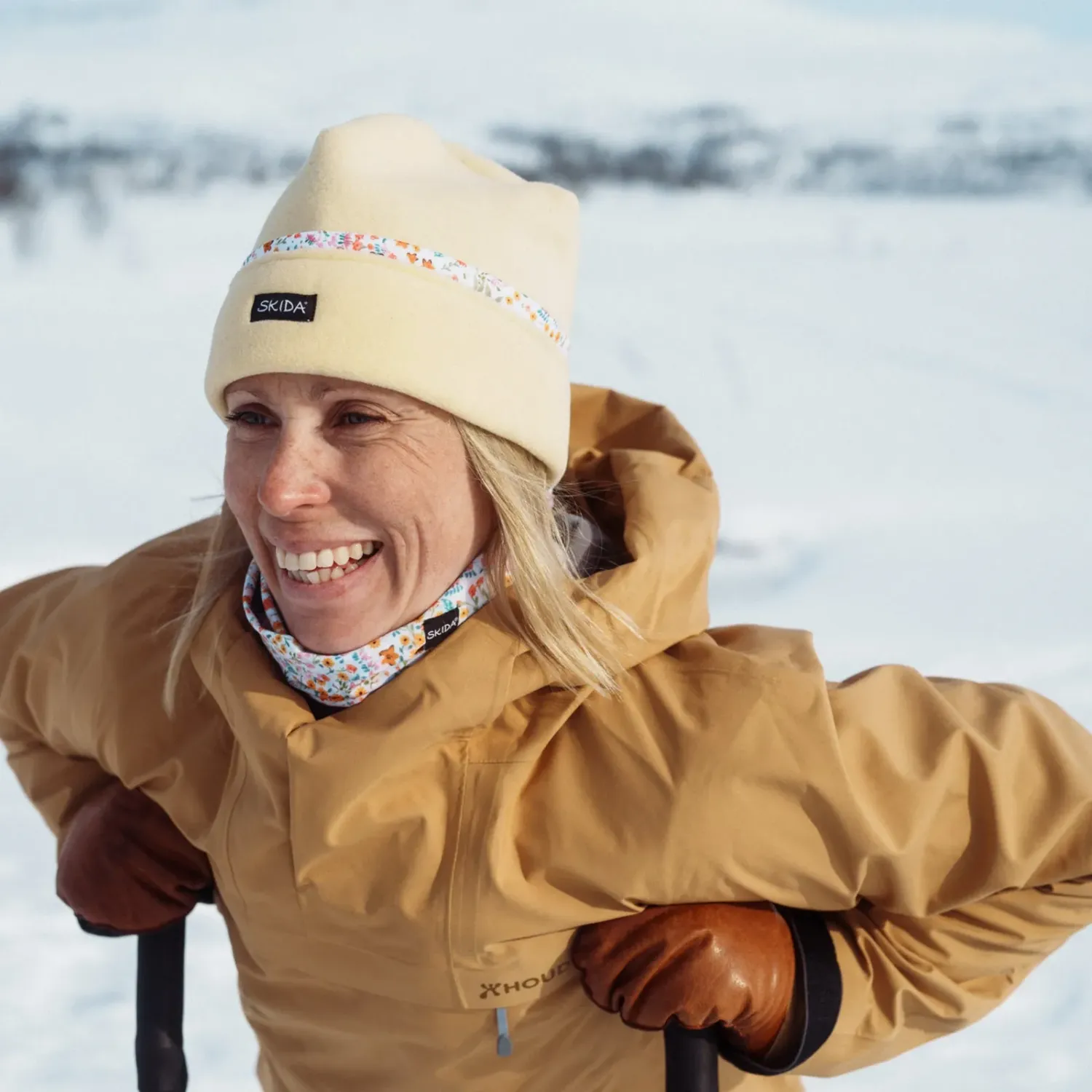 Skida Low Pile Fleece Hat in Buttercup, alternate view 1