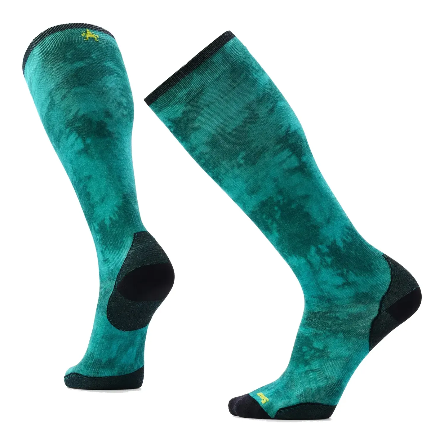 Smartwool Men's Ski Zero Cushion Shale Print Over The Calf Socks, Color: Dusty Teal, Size: S