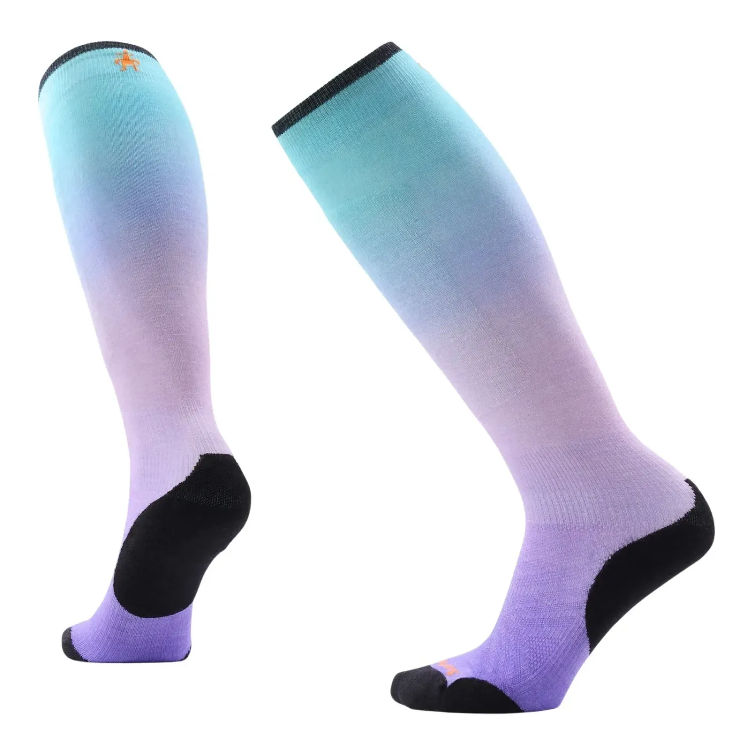Smartwool Women's Ski Targeted Cushion Ombre Print Over The Calf Socks, Color: Purple Dawn, Size: S