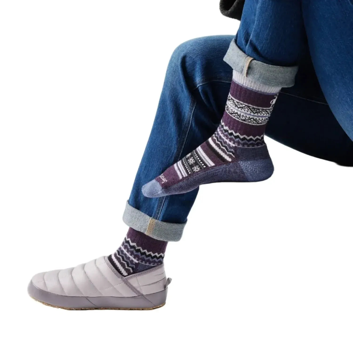 SW002186 - Smartwool Women's Everyday Cozy Snowed In Sweater Crew Socks Chalk Violet, alternate view 1