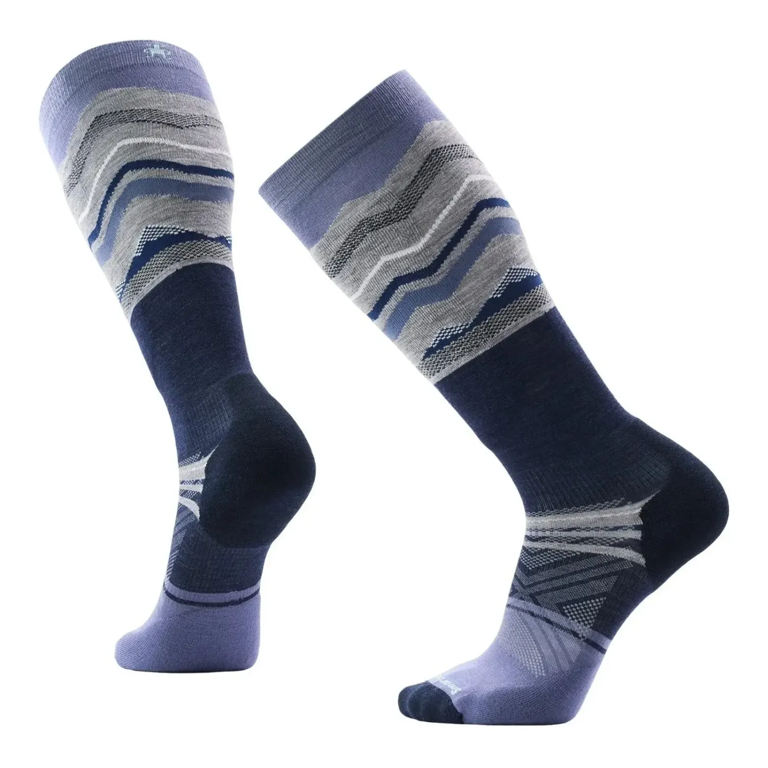 Smartwool Men's Ski Targeted Cushion Expanding Horizons Over The Calf Socks, Color: Nightfall Blue, Size: M