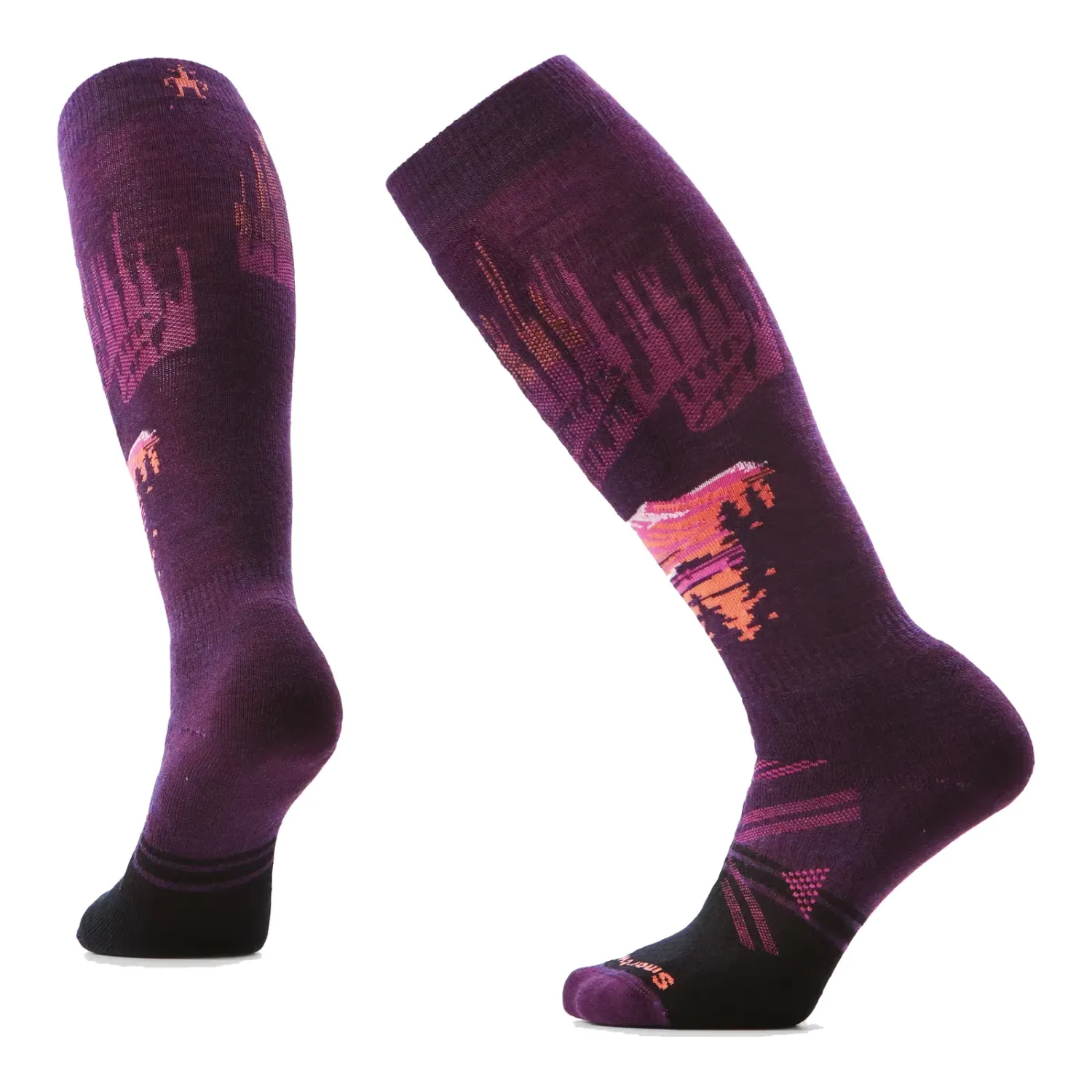 Smartwool Women's Ski Full Cushion Alpine Auroras Over The Calf Socks, Color: Purple Iris, Size: S