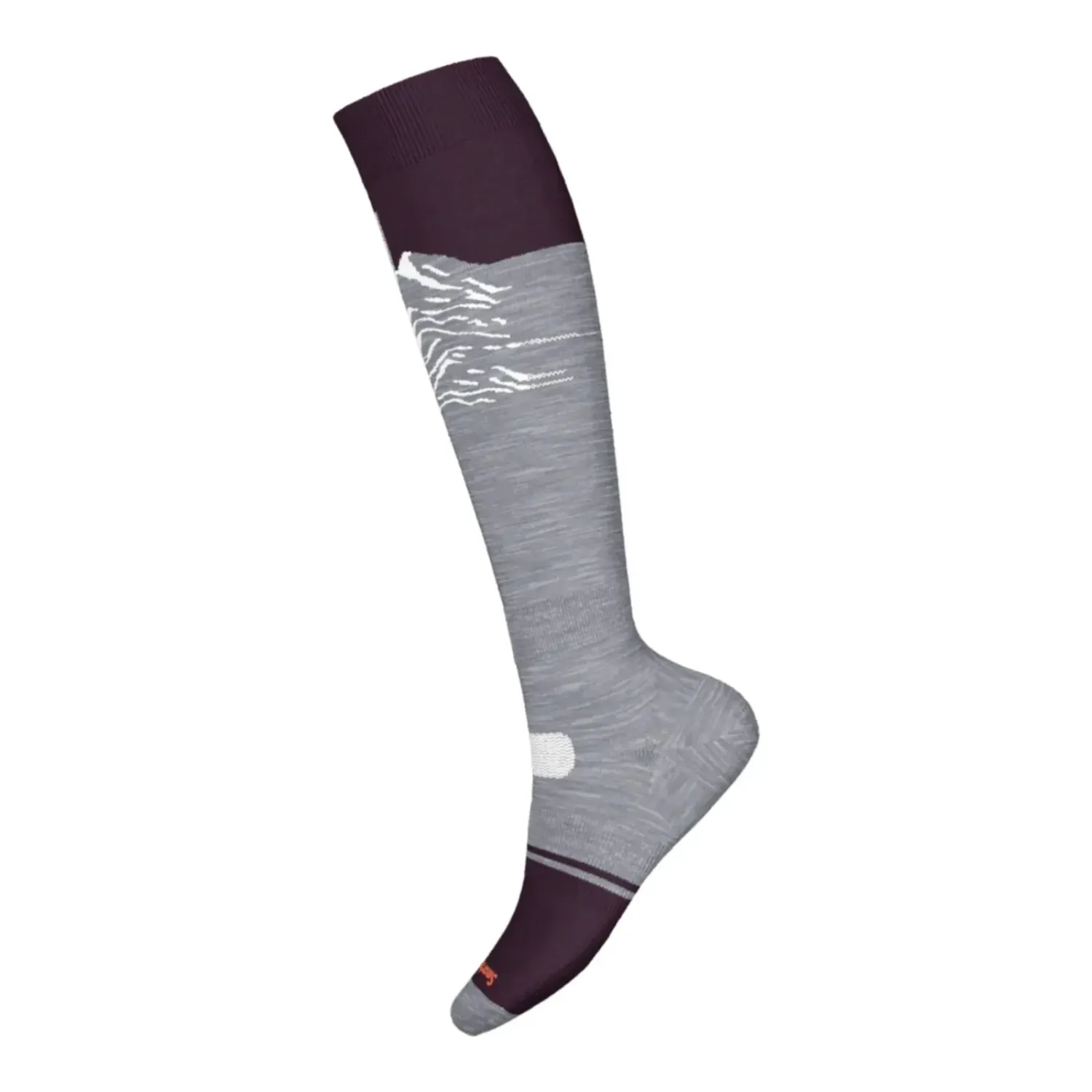 Smartwool Women's Snowboard Targeted Cushion Valley Sunset Over The Calf Socks, Color: Light Gray, Size: S