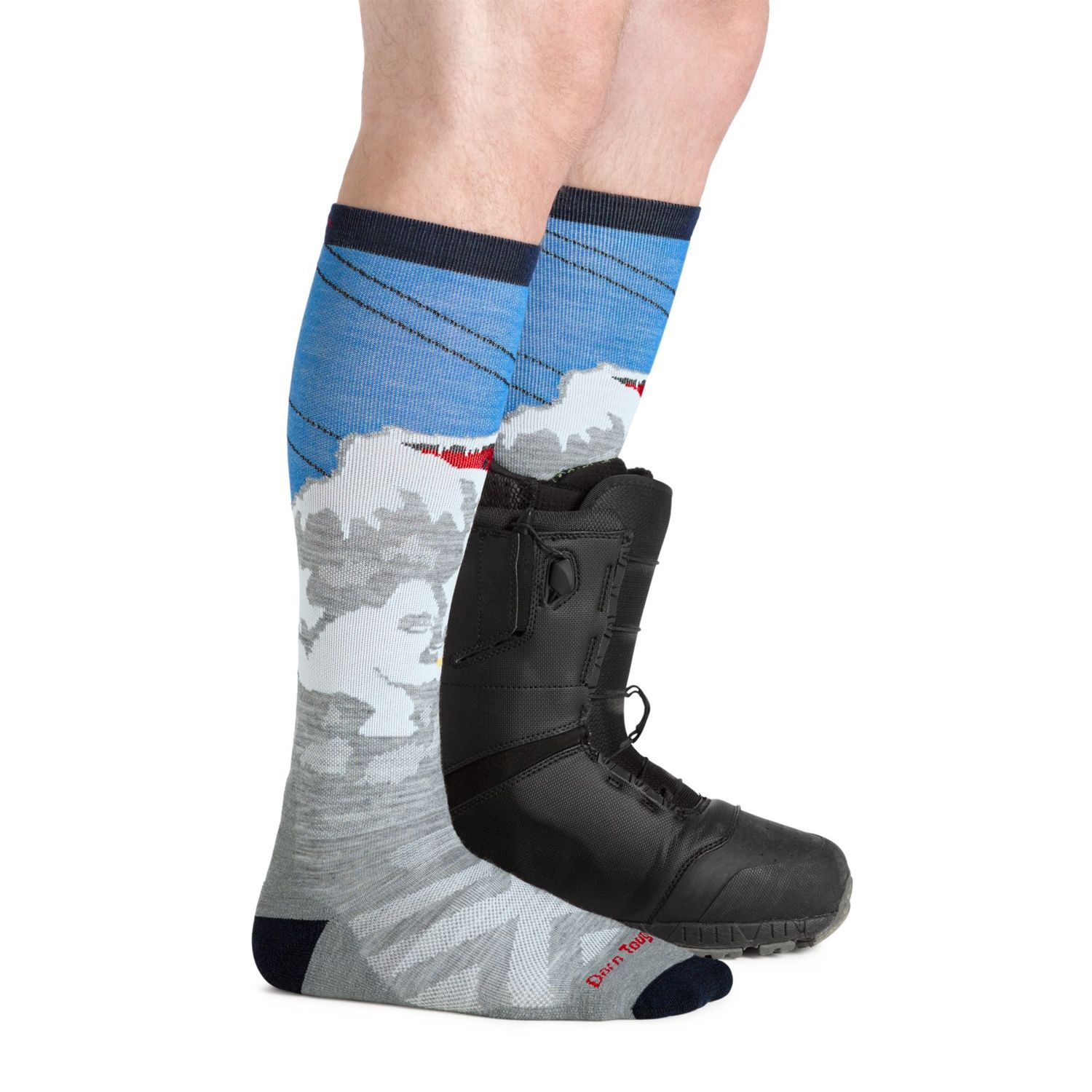 8043 - Darn Tough Heady Yeti Over The Calf Midweight Cushion Men's in Gray, alternate view 2