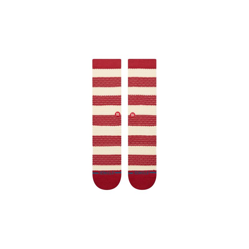 Stance Peppermint Waffle Crew Socks in Red, alternate view 1