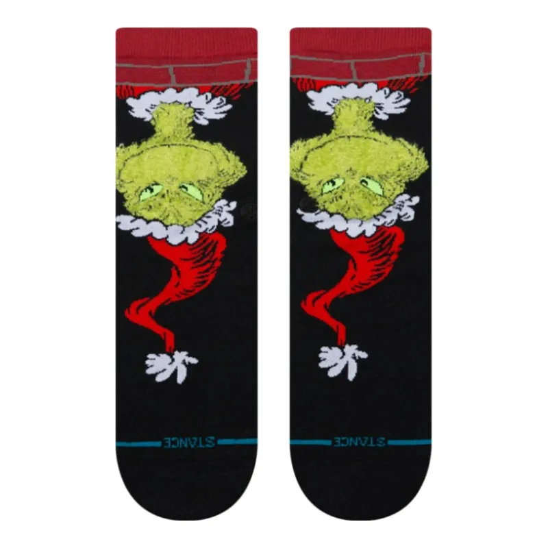 Stance Kids Down The Chimney Crew Socks in Black, alternate view 1